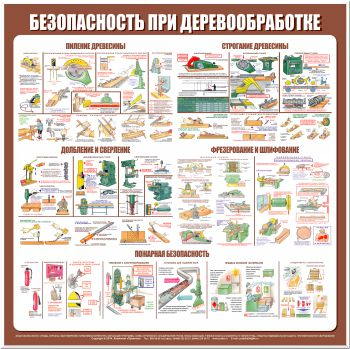 С27 Стенд безопасность труда при деревообработке (1000х1000 мм, пластик ПВХ 3мм, Прямая печать на пластик) - Стенды - Тематические стенды - магазин "Охрана труда и Техника безопасности"